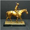 Image 2 : Gilt spelter statue of a polo player on ho