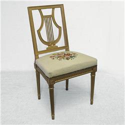 Louis XVI Revival gilt wood side chair; ly