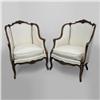 Image 1 : Pair of Louis XV style walnut bergere chai