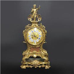 French Rococco Revival bronze clock; toppe