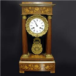 Austrian portico clock with French works;