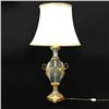 Image 1 : French cut crystal and bronze dore lamp; c