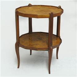 Baker Furn. Co. walnut twelve-sided stand;