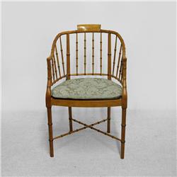 Baker Furn. Co. bamboo carved armchair; no