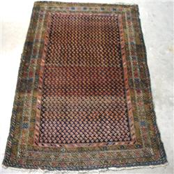 Hand tied Oriental rug; geometric design o