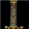 Image 3 : Champleve and bronze dore column lamp; thr