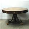 Image 1 : Leather top mahogany center table; tooled