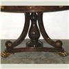 Image 2 : Leather top mahogany center table; tooled