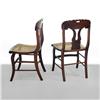 Image 2 : Set of six walnut side chairs; carved cres