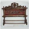 Image 1 : Walnut Victorian hanging towel rack with n