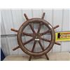 Image 1 : Ship Steering Wheel Wood & Cast- Wheel Handles 44" RD