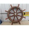 Image 3 : Ship Steering Wheel Wood & Cast- Wheel Handles 44" RD