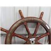 Image 4 : Ship Steering Wheel Wood & Cast- Wheel Handles 44" RD