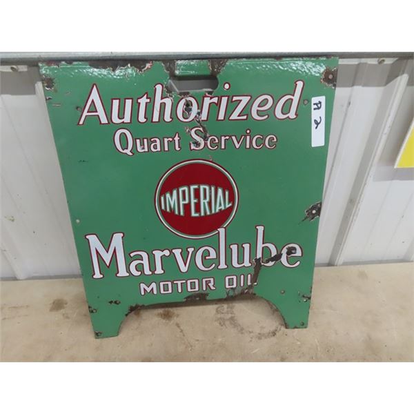Imperial Marvelube Porc One Side of Oil Rack Display - Like a Sign 23" x 20"