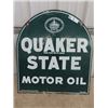Image 1 : Quaker State Motor Oil Sign - Metal 2 Sided 29" x 26.5"