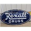 Image 1 : Rexall Drugs Porc Oval - 2 Sided Sign 29" x 57"
