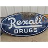 Image 4 : Rexall Drugs Porc Oval - 2 Sided Sign 29" x 57"