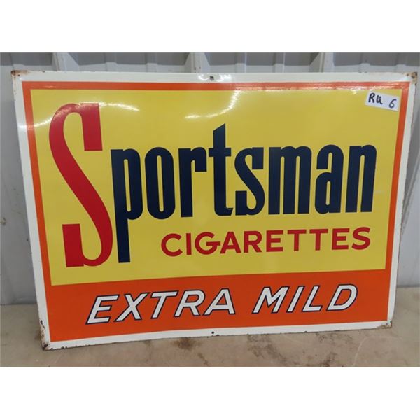 Metal Sportsman Cigarettes Sign  20" x 28"