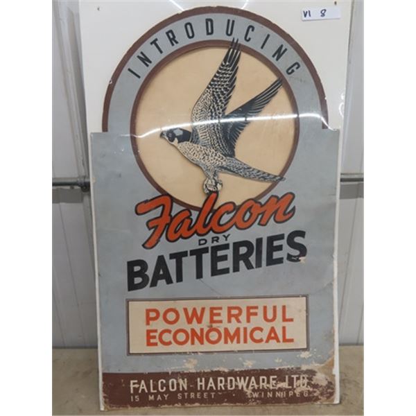 Falcon Battery Cardboard Sign (Wpg Sign) 39" x 24"