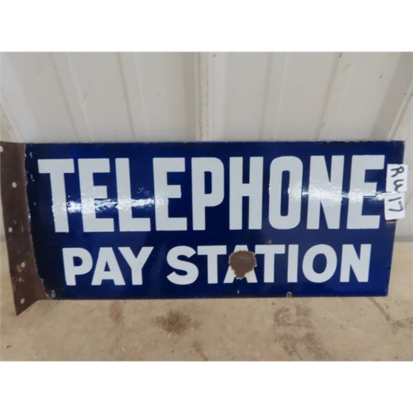 2 Sided Porc Telephone Pay Station Flange 8" x 18"