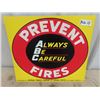 Image 1 : Metal Imperial Tobacco Prevent Fires Sign 15" X 17"