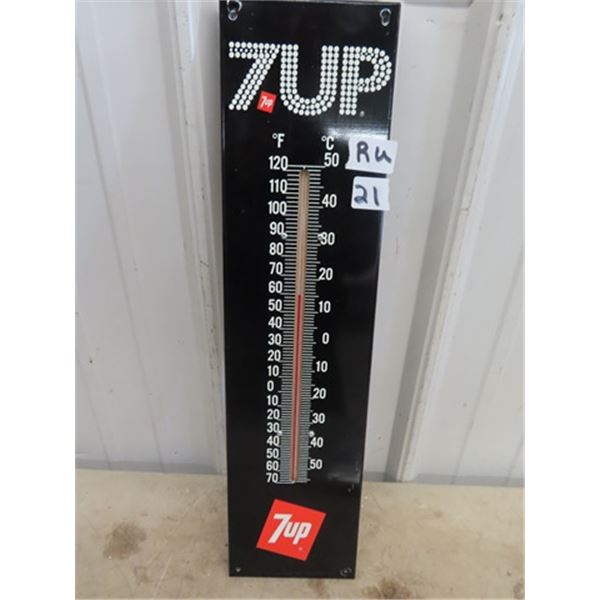 Metal 7 Up Thermometer 20" H x 5 W