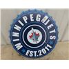 Image 1 : Modern Metal Wpg Jets Sign 16" RD