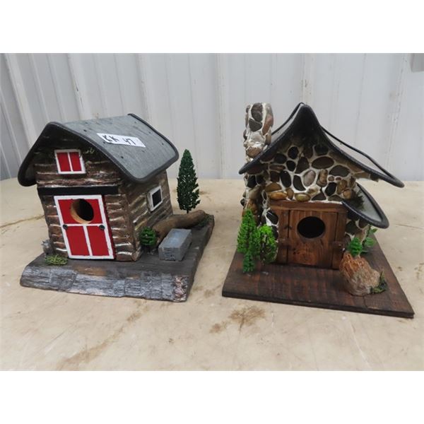 2 - Quality Detailed Bird Houses- Hand Crafted with Opening Doors for Cleaning - Makes a Beautiful G