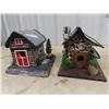 Image 1 : 2 - Quality Detailed Bird Houses- Hand Crafted with Opening Doors for Cleaning - Makes a Beautiful G