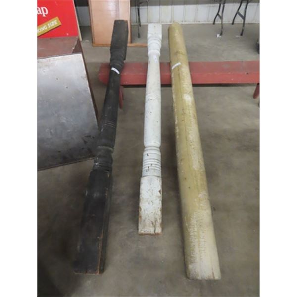 2 Veranda Pillars - White are 77" , Dark are 90" 1 Wood Display Cover 90"