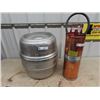 Image 1 : Aluminum Molson Brewing Keg, & Copper Fire Extinguisher