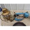 Image 2 : Electrified CNR Lamp, Coleman Iron Gas, Cast Frying Pan, & Enamelware