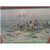 Image 2 : Native Old West Print- Dated 1878 By Charles M Russell, 17" x 23"