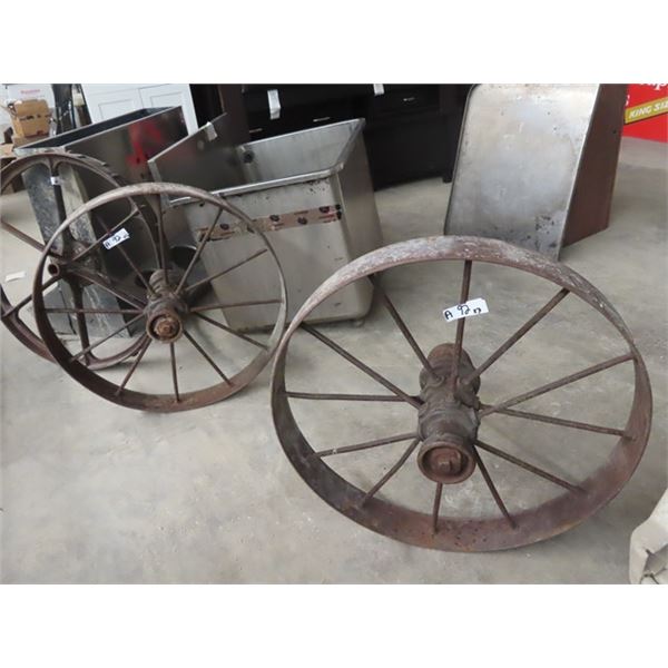 3 Steel Wheels 2) 30" RD 1) 33" RD