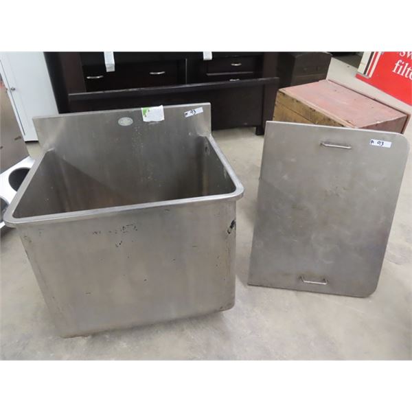 Stainless Steel 60 Gal Soaking Sink w Lid