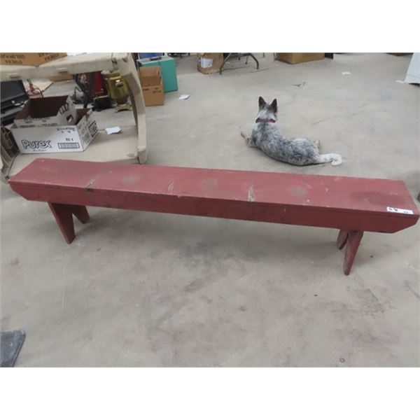 Metal Bed & Wood Bench 6' L