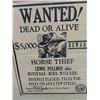 Image 2 : Framed Horse Thief Reward Poster / Picture - Frame Is 22" x 26"