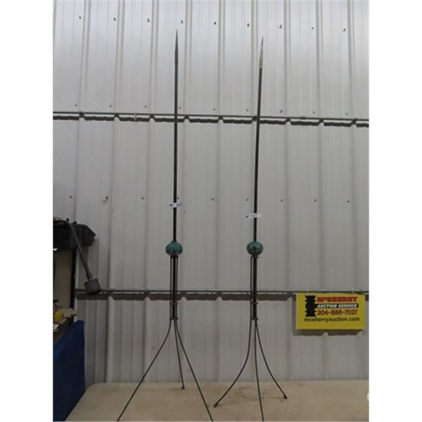 Set of Lighting Rods w Glass Bulbs