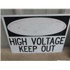 Image 3 : 2 Metal  High Voltage Signs 10" x 14"