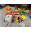 Image 4 : (K) Fisher Price Pull Rooster, Train, Goldilocks & Bears, Fisher Price Telephone & Fisher Price Toss