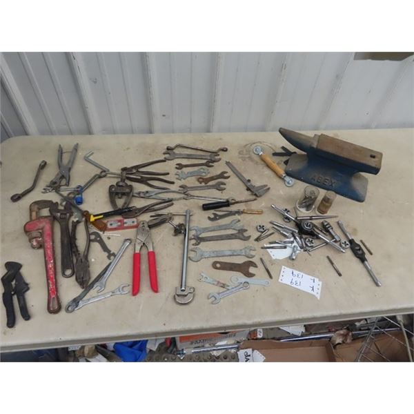 (K) Abex Anvil, Odd & Ends Tools, Tap & Die Wrenches, Pliers, Plus More!