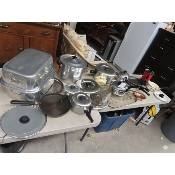 (K) Pots & Pans, Elec Kettle, Plus (Wearever on Many of them)