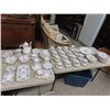 Image 1 : (K) 72 Pieces, Royal Albert Petite Point Place Setting w Many Extra, Teapot C & S , S & P , Trays Pl