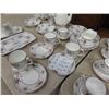 Image 6 : (K) 72 Pieces, Royal Albert Petite Point Place Setting w Many Extra, Teapot C & S , S & P , Trays Pl