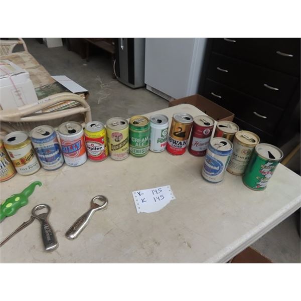 (K) Old Beer Bottles & Beer Cans - Uncle Ben's Black Horse Plus More!