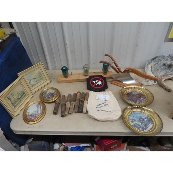 (K) Walk Behind Plow Display, Insulator Display Pictures, No BS Sign