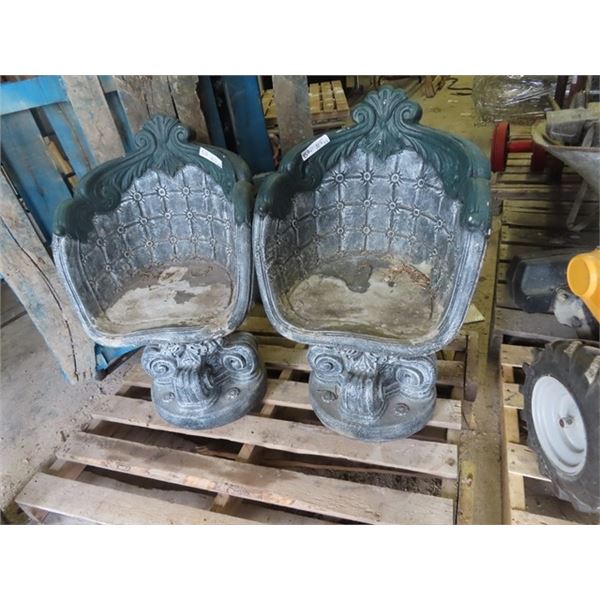 2 Cement Yard Chairs