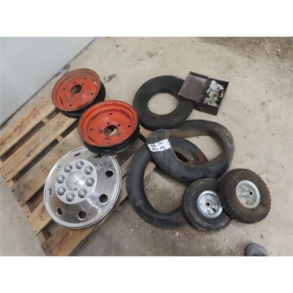 Smaller Tubes, Semi Hubcap, Tractor Rims