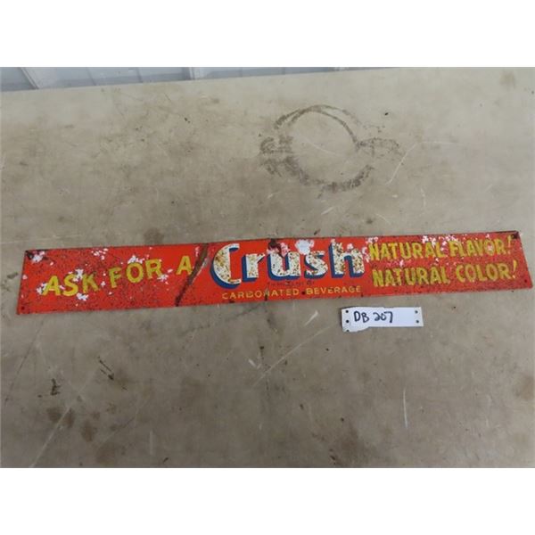 Metal Embossed Orange Crush Sign 3.5" x 25.5"