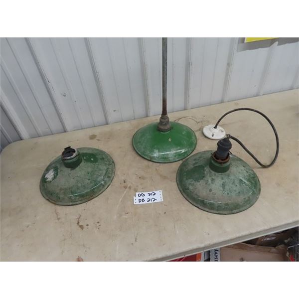 3 Porc Light Fixtures, Base is 12" RD
